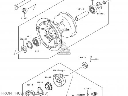 FRONT HUB(KDX125-B3) - KDX125-B3 KDX125SR 1992 FRANCE SD