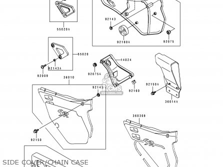 SIDE COVER/CHAIN CASE - KDX125-B3 KDX125SR 1992 FRANCE SD