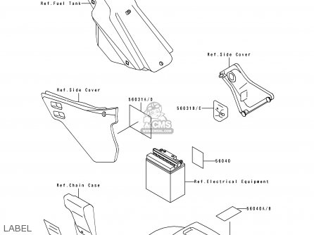 LABEL - KDX125-B3 KDX125SR 1992 FRANCE SD