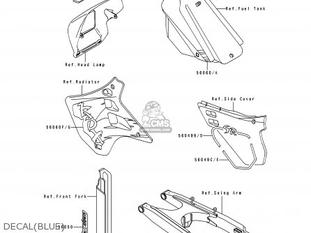 DECAL(BLUE) - KDX125-B3 KDX125SR 1992 FRANCE SD