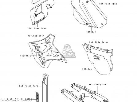 DECAL(GREEN) - KDX125-B3 KDX125SR 1992 FRANCE SD
