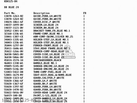 1993 KDX125-B4    DB BLUE 24 - KDX125-B3 KDX125SR 1992 FRANCE SD