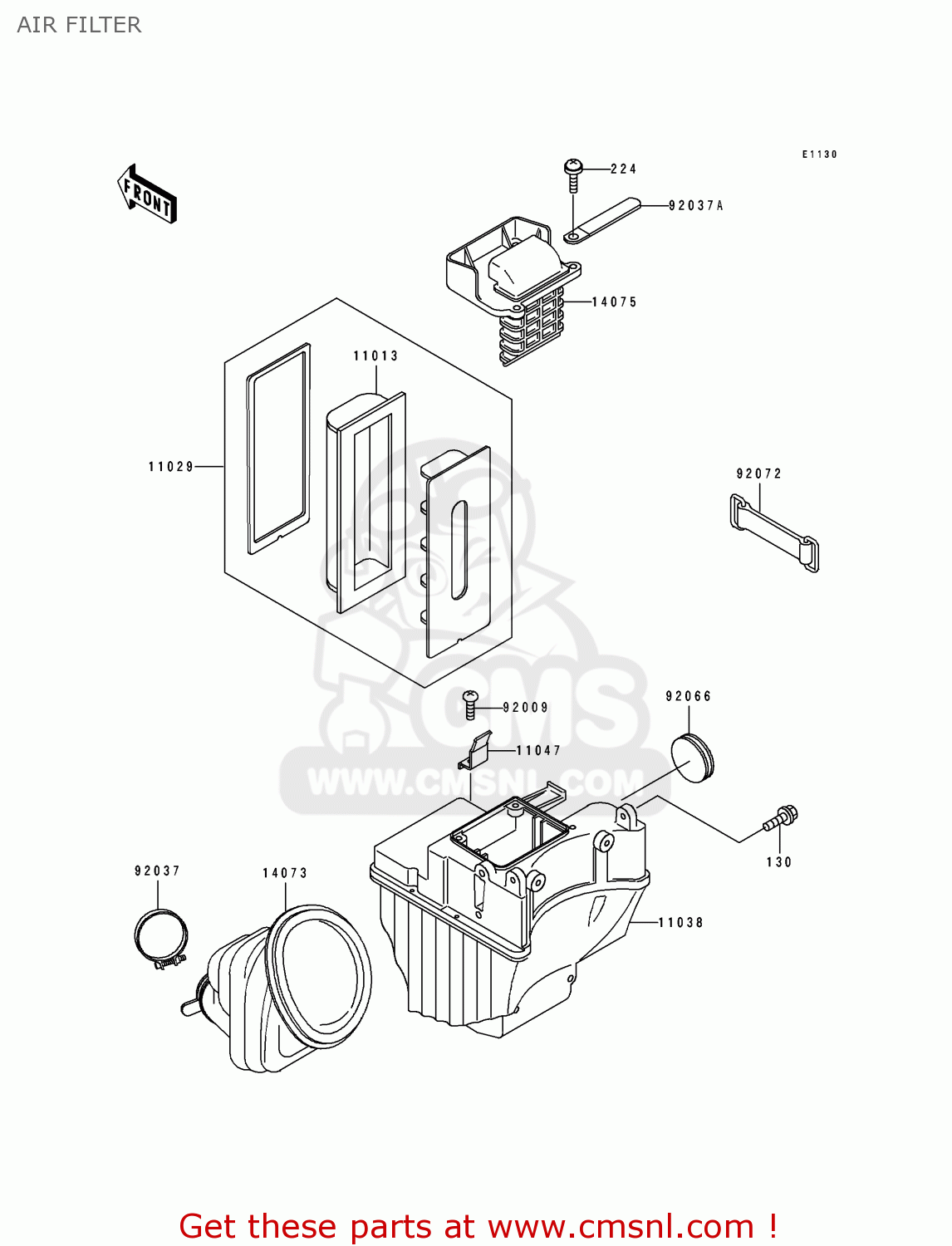 AIR FILTER KDX125-B4 KDX125SR 1993 FRANCE