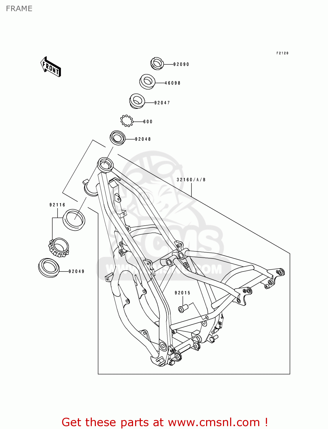 FRAME KDX125-B4 KDX125SR 1993 FRANCE