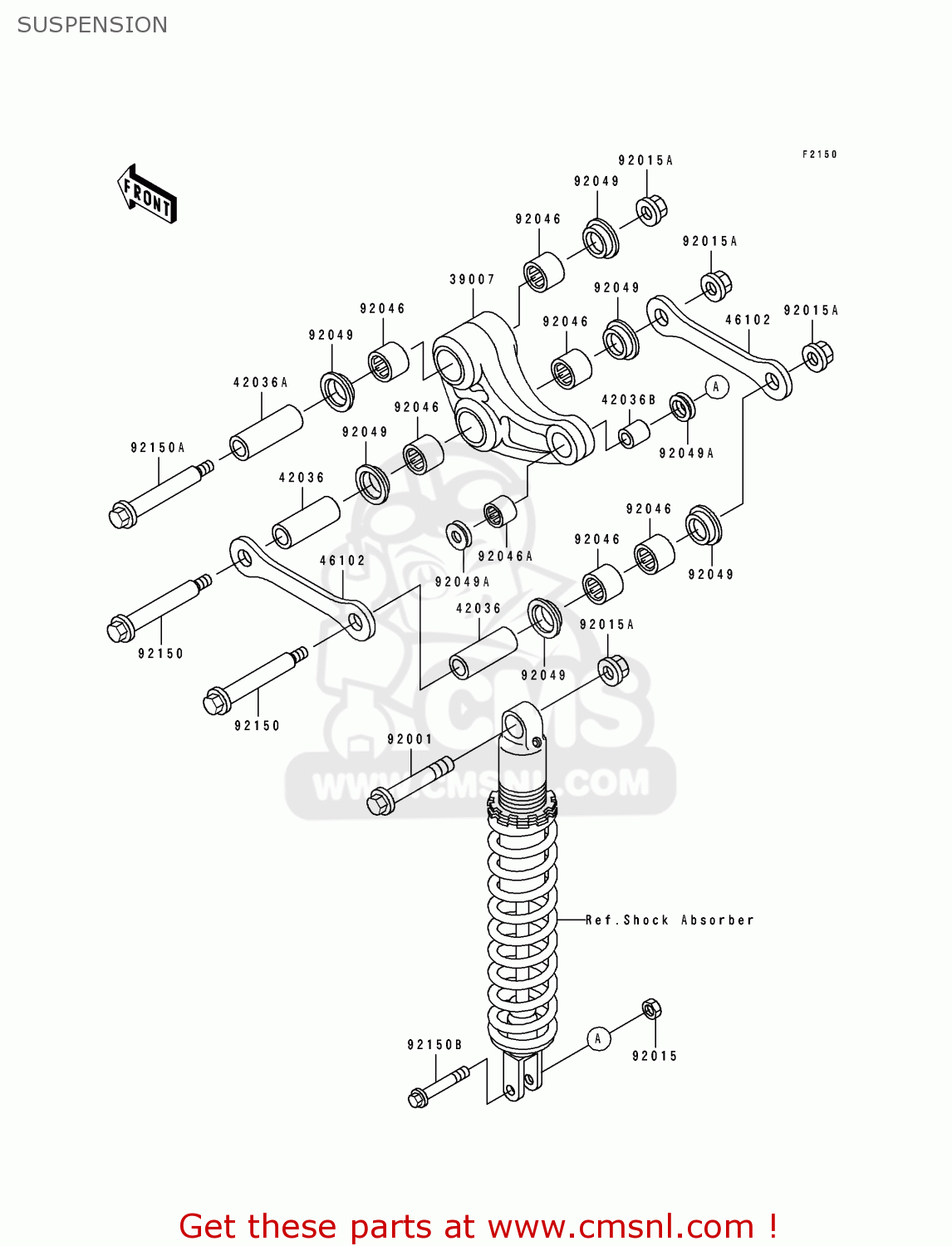 SUSPENSION KDX125-B4 KDX125SR 1993 FRANCE
