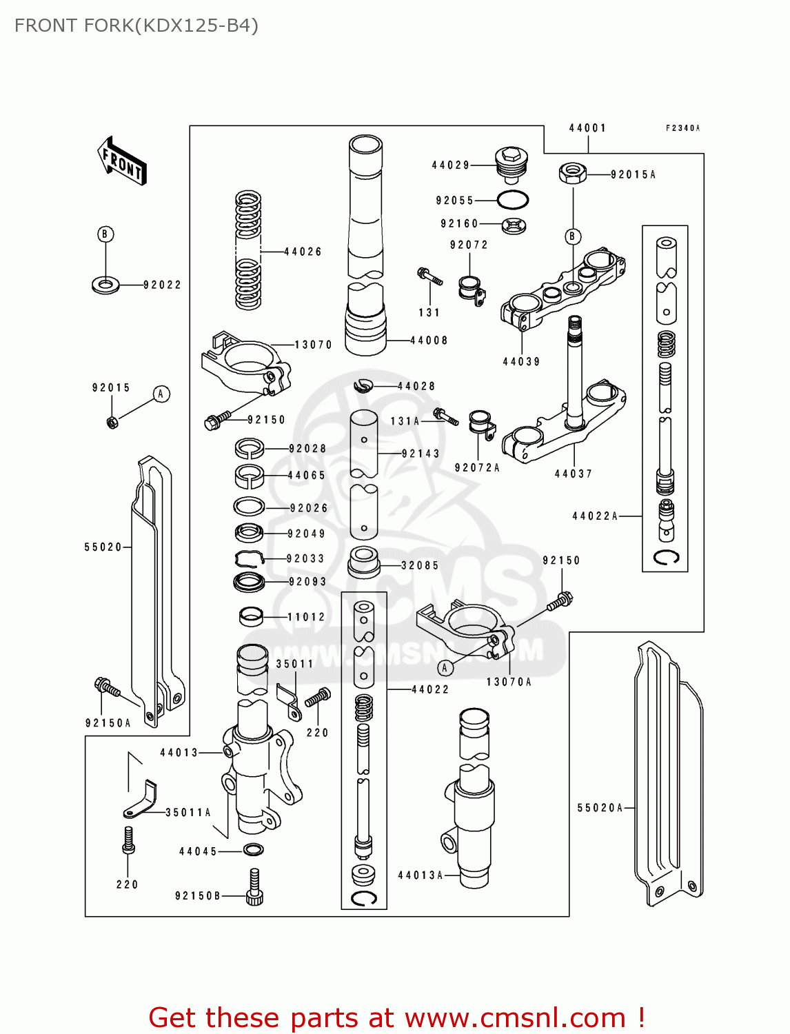 FRONT FORK(KDX125-B4) KDX125-B4 KDX125SR 1993 FRANCE