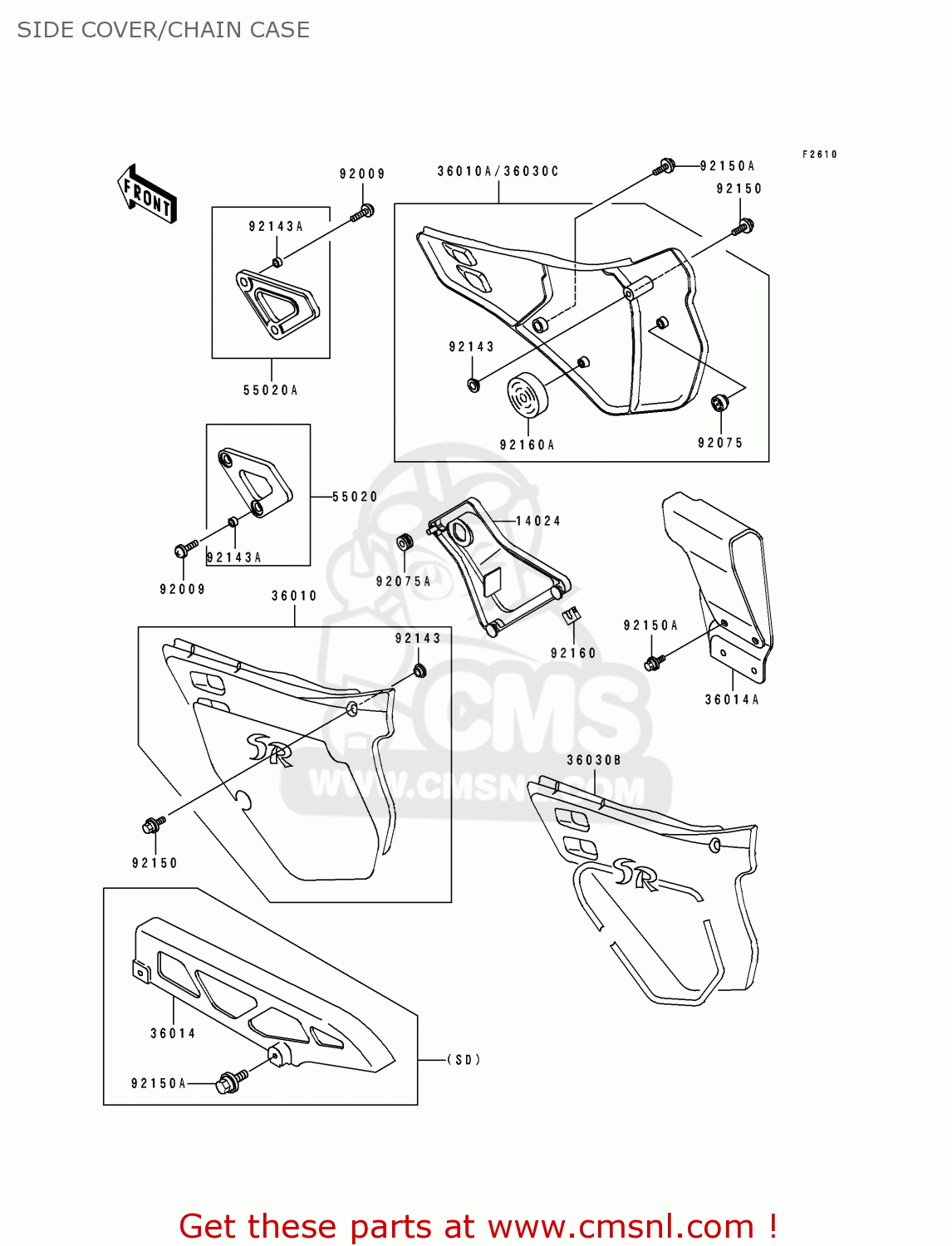 SIDE COVER/CHAIN CASE KDX125-B4 KDX125SR 1993 FRANCE