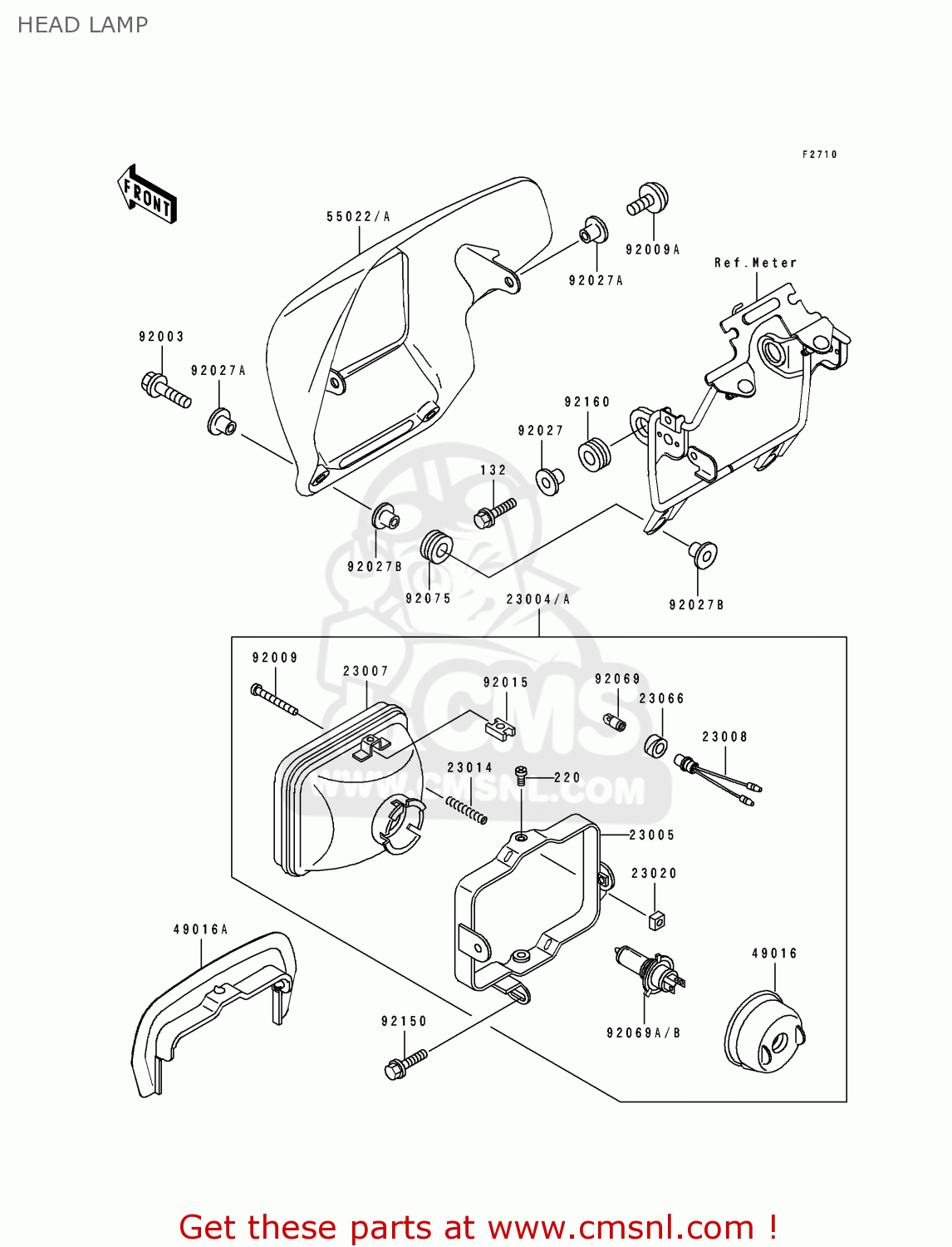 HEAD LAMP KDX125-B4 KDX125SR 1993 FRANCE