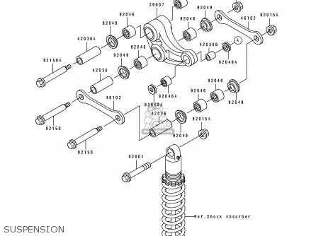 SUSPENSION - KDX125-B4 KDX125SR 1993 FRANCE