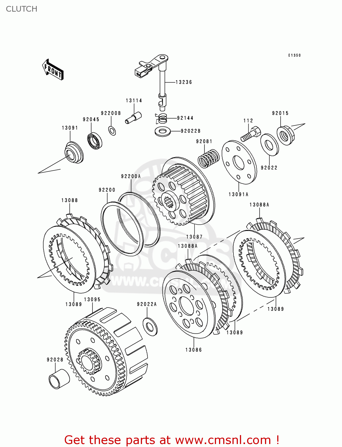 CLUTCH KDX125-B6 KDX125SR 1999 EUROPE FR NL GR