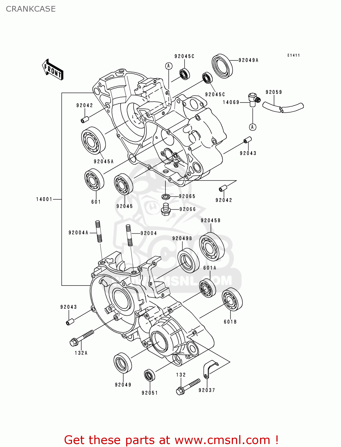 CRANKCASE KDX125-B6 KDX125SR 1999 EUROPE FR NL GR