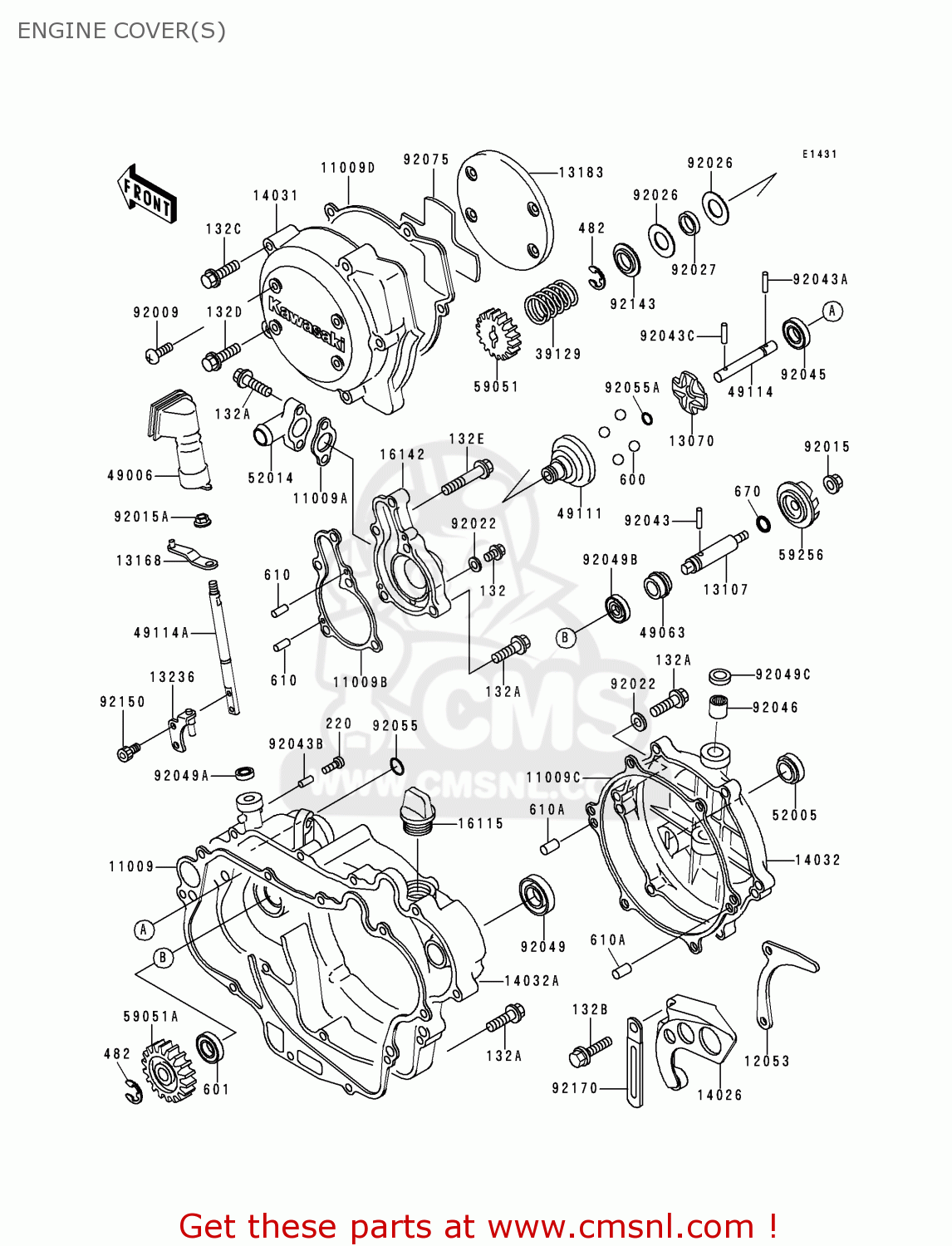 ENGINE COVER(S) KDX125-B6 KDX125SR 1999 EUROPE FR NL GR