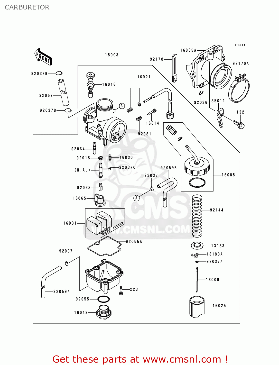 CARBURETOR KDX125-B6 KDX125SR 1999 EUROPE FR NL GR