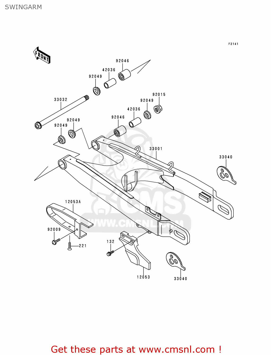 SWINGARM KDX125-B6 KDX125SR 1999 EUROPE FR NL GR