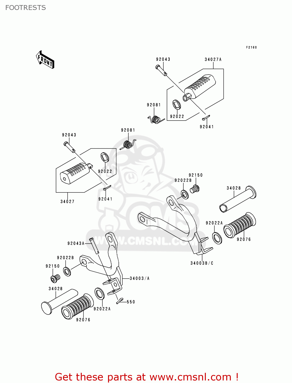 FOOTRESTS KDX125-B6 KDX125SR 1999 EUROPE FR NL GR