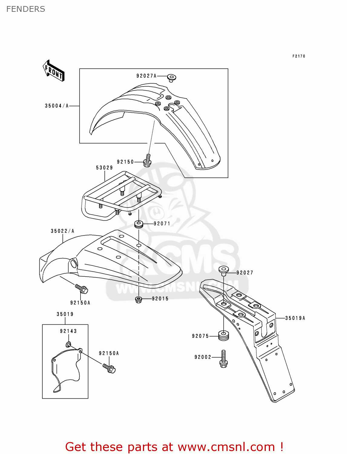 FENDERS KDX125-B6 KDX125SR 1999 EUROPE FR NL GR