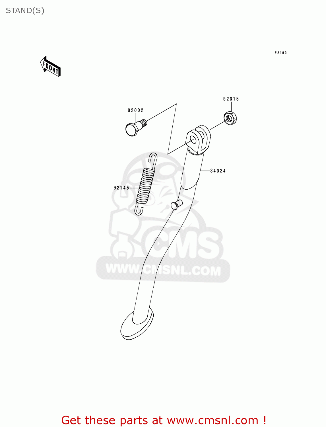 STAND(S) KDX125-B6 KDX125SR 1999 EUROPE FR NL GR