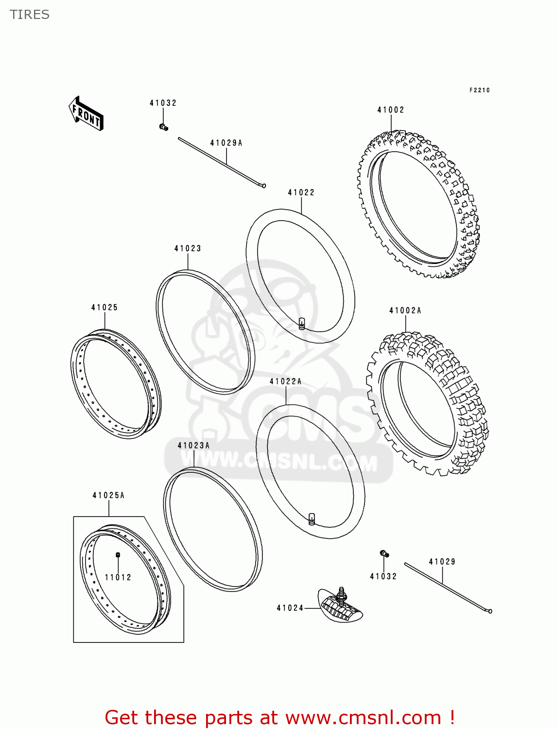 TIRES KDX125-B6 KDX125SR 1999 EUROPE FR NL GR