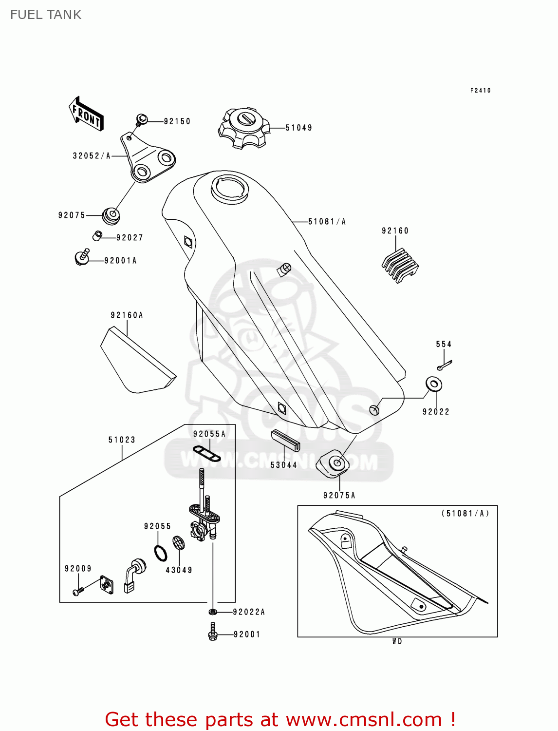 FUEL TANK KDX125-B6 KDX125SR 1999 EUROPE FR NL GR