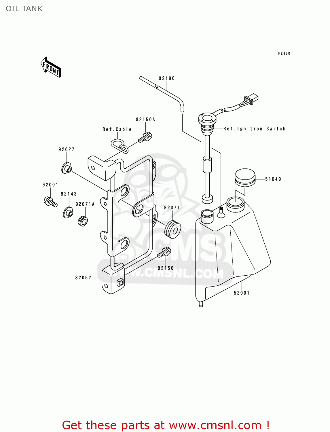 OIL TANK KDX125-B6 KDX125SR 1999 EUROPE FR NL GR