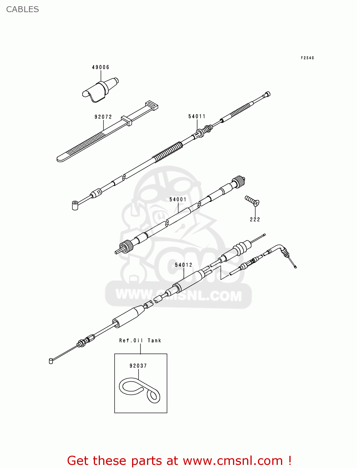 CABLES KDX125-B6 KDX125SR 1999 EUROPE FR NL GR