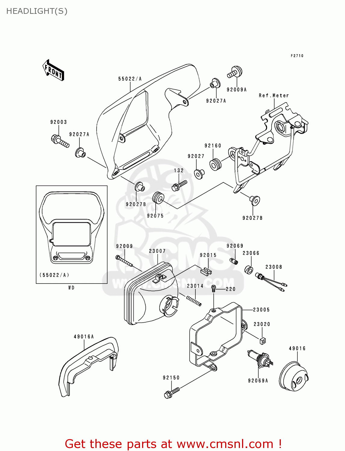 HEADLIGHT(S) KDX125-B6 KDX125SR 1999 EUROPE FR NL GR
