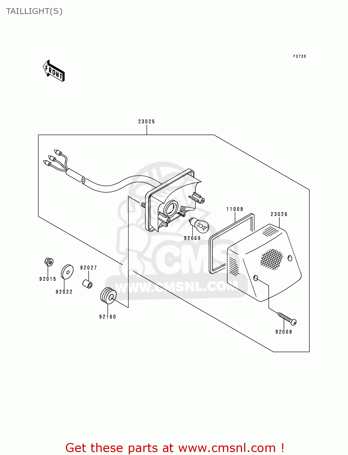 TAILLIGHT(S) KDX125-B6 KDX125SR 1999 EUROPE FR NL GR