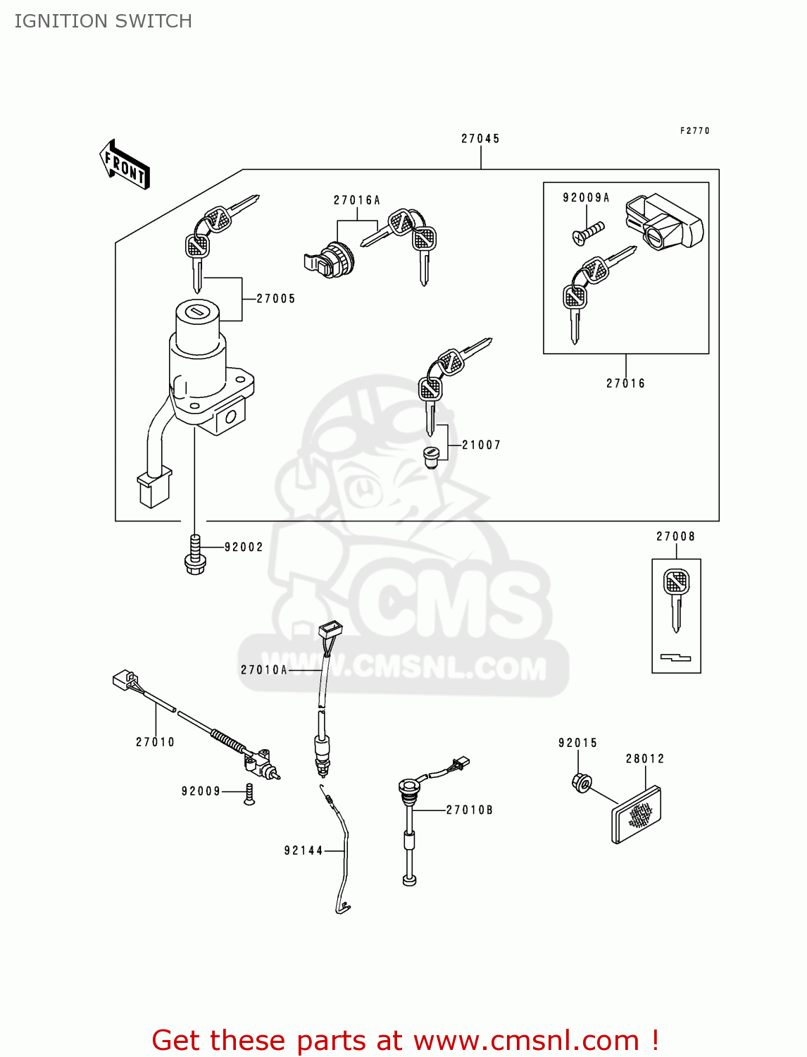 IGNITION SWITCH KDX125-B6 KDX125SR 1999 EUROPE FR NL GR
