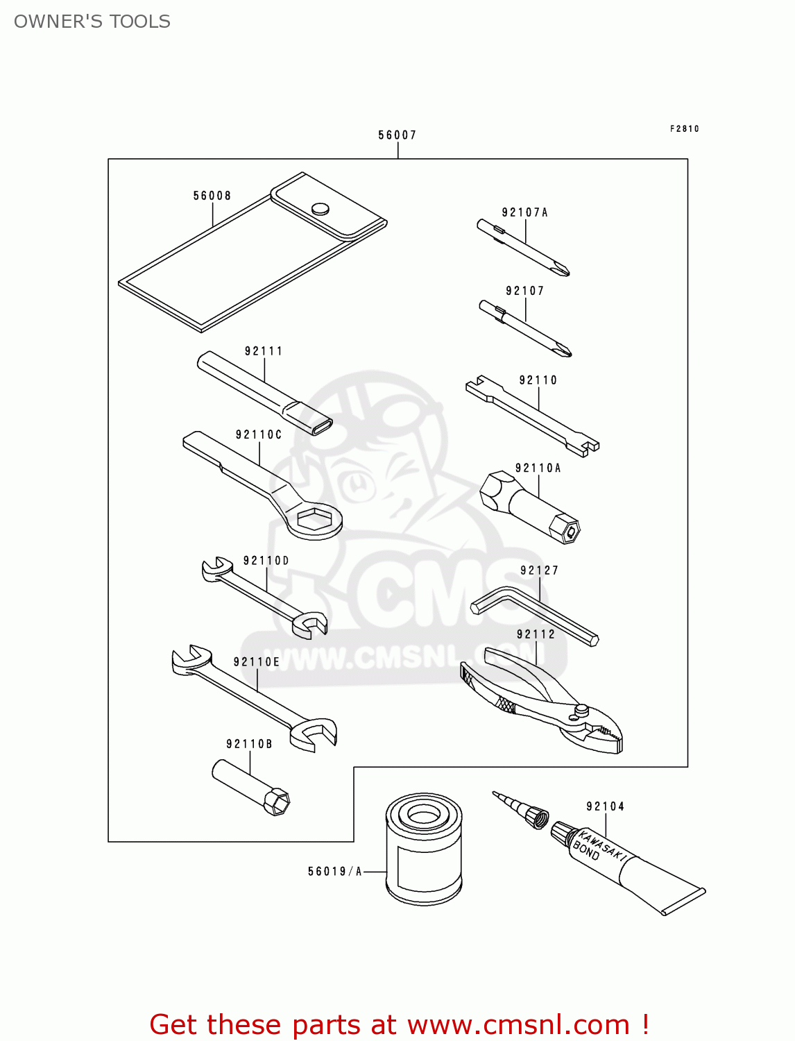 OWNER'S TOOLS KDX125-B6 KDX125SR 1999 EUROPE FR NL GR