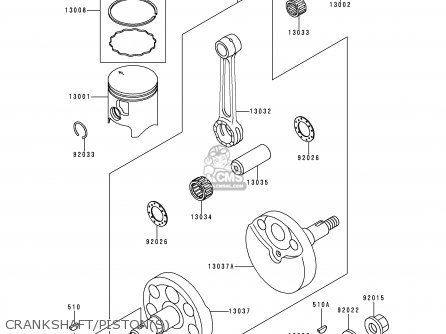 CRANKSHAFT/PISTON(S) - KDX125-B6 KDX125SR 1999 EUROPE FR NL GR