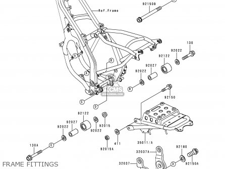 FRAME FITTINGS - KDX125-B6 KDX125SR 1999 EUROPE FR NL GR