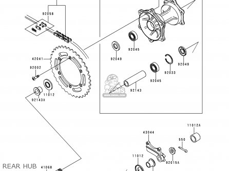 REAR HUB - KDX125-B6 KDX125SR 1999 EUROPE FR NL GR
