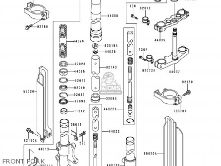 FRONT FORK - KDX125-B6 KDX125SR 1999 EUROPE FR NL GR