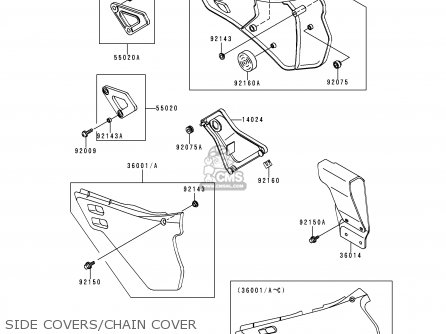SIDE COVERS/CHAIN COVER - KDX125-B6 KDX125SR 1999 EUROPE FR NL GR