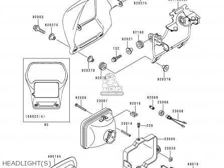 HEADLIGHT(S) - KDX125-B6 KDX125SR 1999 EUROPE FR NL GR