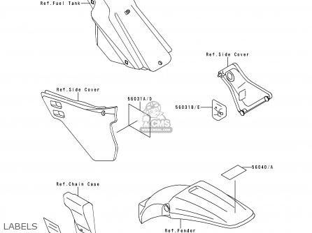 LABELS - KDX125-B6 KDX125SR 1999 EUROPE FR NL GR