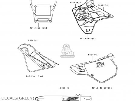 DECALS(GREEN) - KDX125-B6 KDX125SR 1999 EUROPE FR NL GR