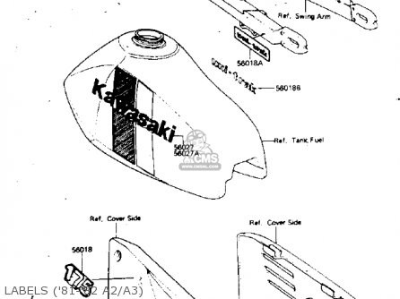 LABELS ('81-'82 A2/A3) - KDX175-A1 KDX175 1980 USA CANADA