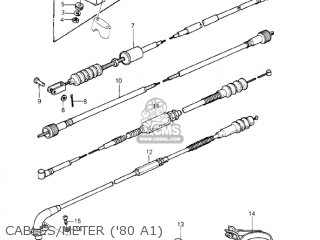 CABLES/METER ('80 A1) - KDX175-A1 KDX175 1980 USA CANADA