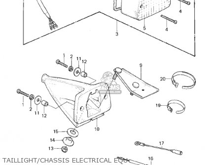 TAILLIGHT/CHASSIS ELECTRICAL EQU - KDX175-A1 KDX175 1980 USA CANADA