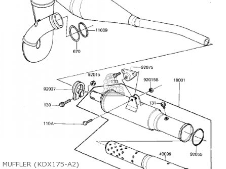 MUFFLER (KDX175-A2) - KDX175-A1 KDX175 1980 USA CANADA