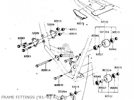 FRAME FITTINGS ('81-'82 A2/A3) - KDX175-A1 KDX175 1980 USA CANADA