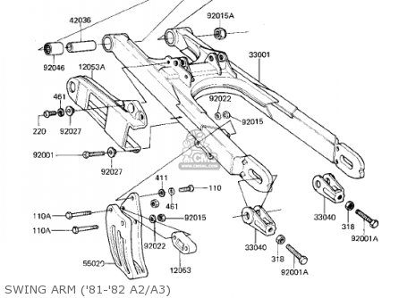SWING ARM ('81-'82 A2/A3) - KDX175-A1 KDX175 1980 USA CANADA