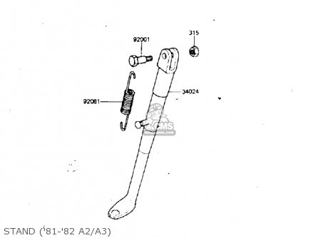 STAND ('81-'82 A2/A3) - KDX175-A1 KDX175 1980 USA CANADA