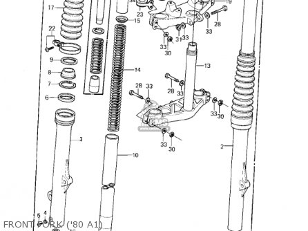 FRONT FORK ('80 A1) - KDX175-A1 KDX175 1980 USA CANADA