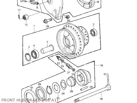 FRONT HUB/BRAKE ('80 A1) - KDX175-A1 KDX175 1980 USA CANADA