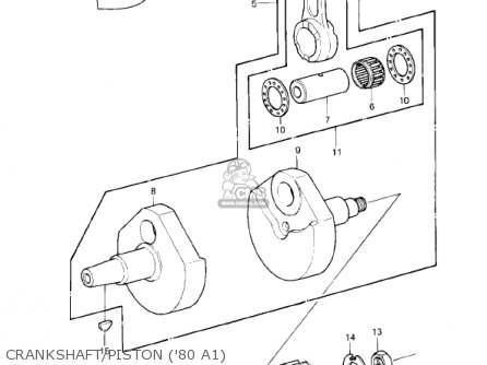 CRANKSHAFT/PISTON ('80 A1) - KDX175-A1 KDX175 1980 USA CANADA