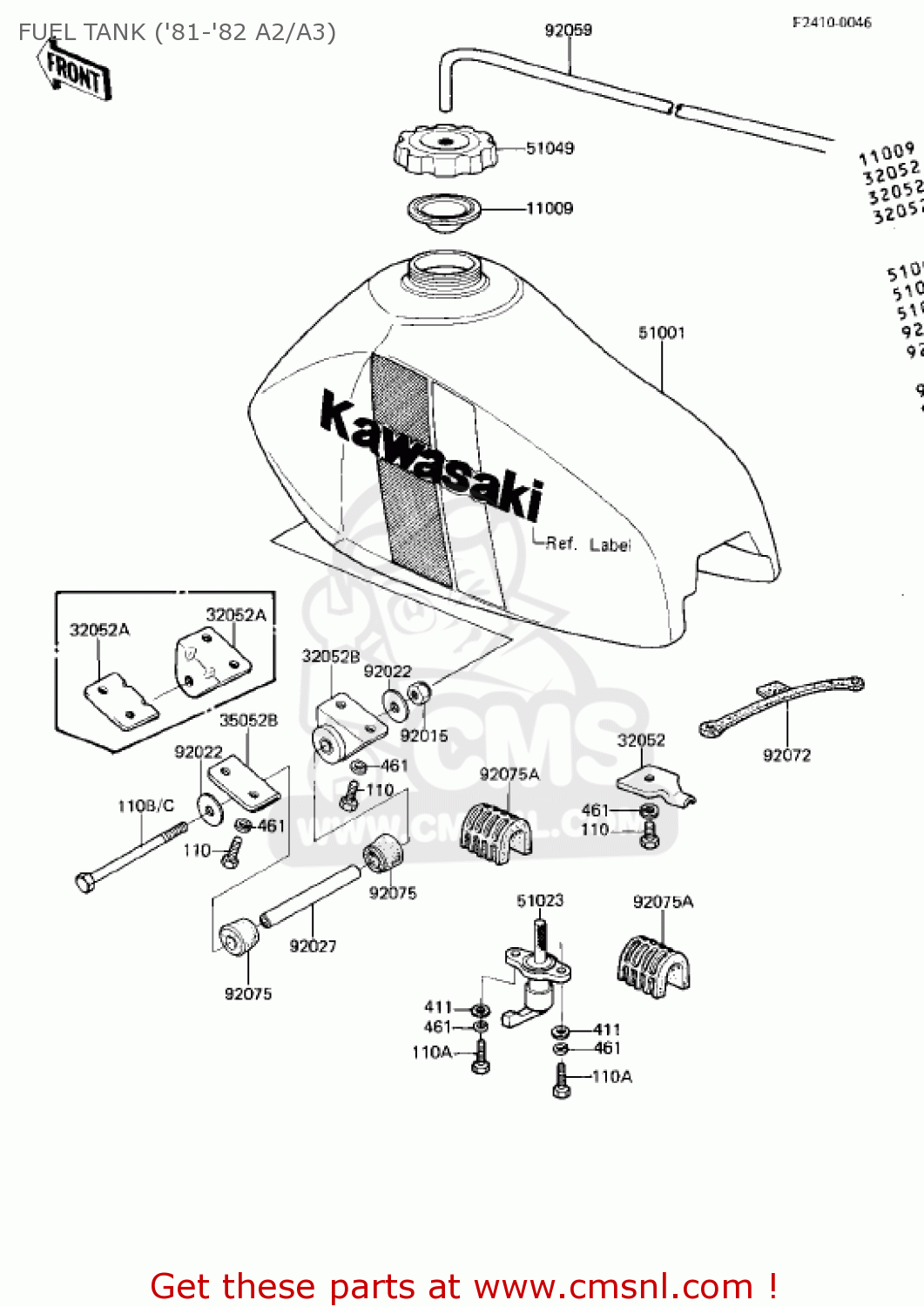 FUEL TANK ('81-'82 A2/A3) KDX175-A2 KDX175 1981 USA CANADA
