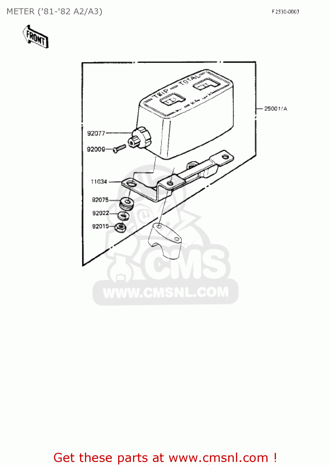 METER ('81-'82 A2/A3) KDX175-A2 KDX175 1981 USA CANADA
