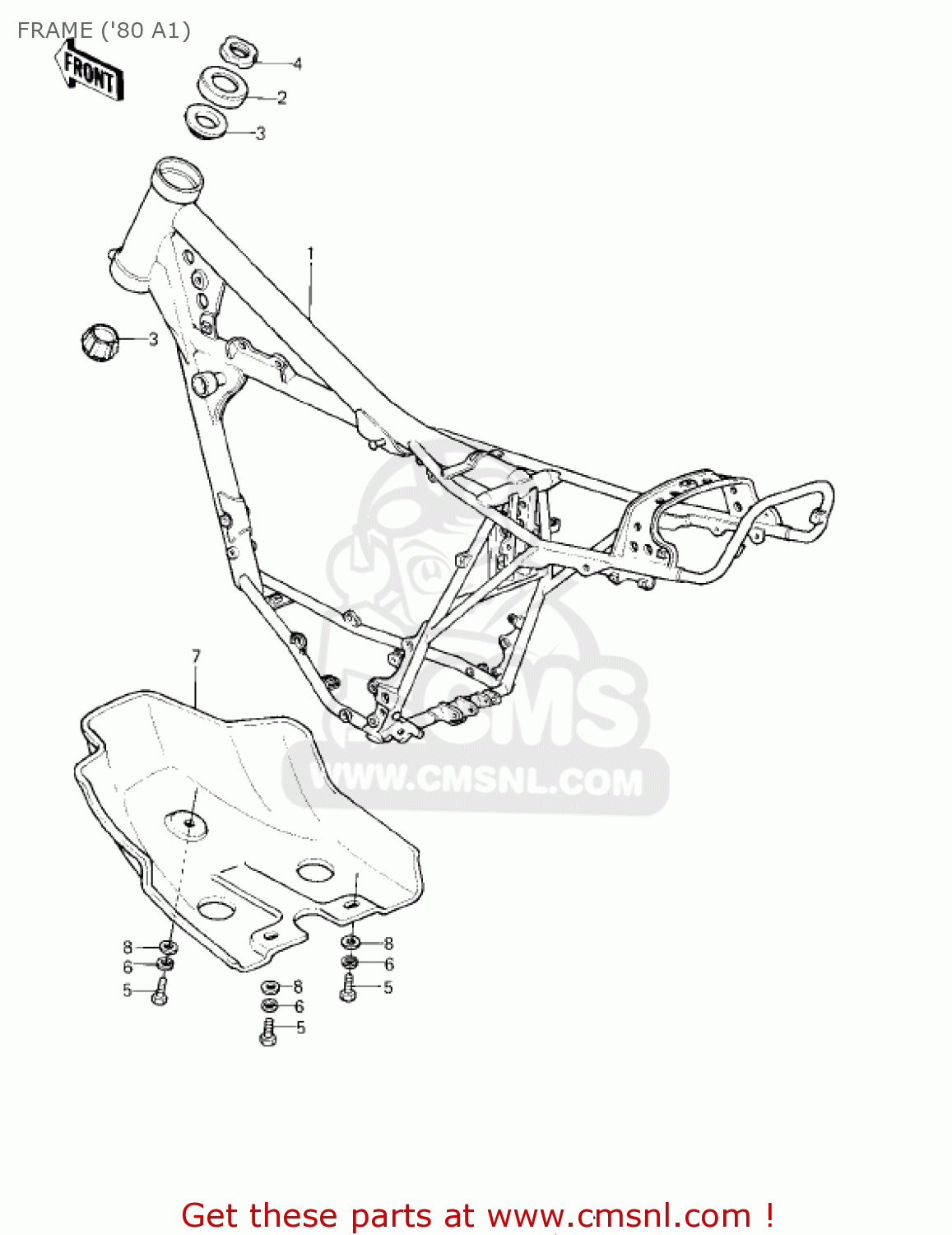 FRAME ('80 A1) KDX175-A2 KDX175 1981 USA CANADA